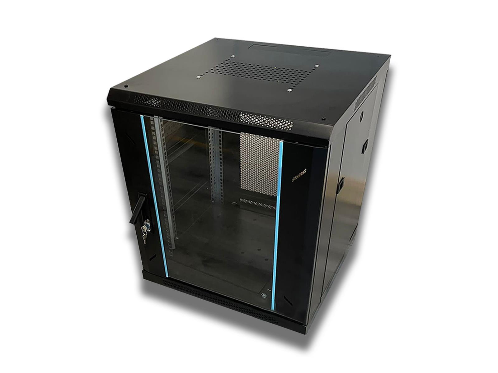 12U Comms Cabinet - 19" Floor Standing Data Rack with Fan, Shelf & Lock | 600mm Deep Server Cabinet