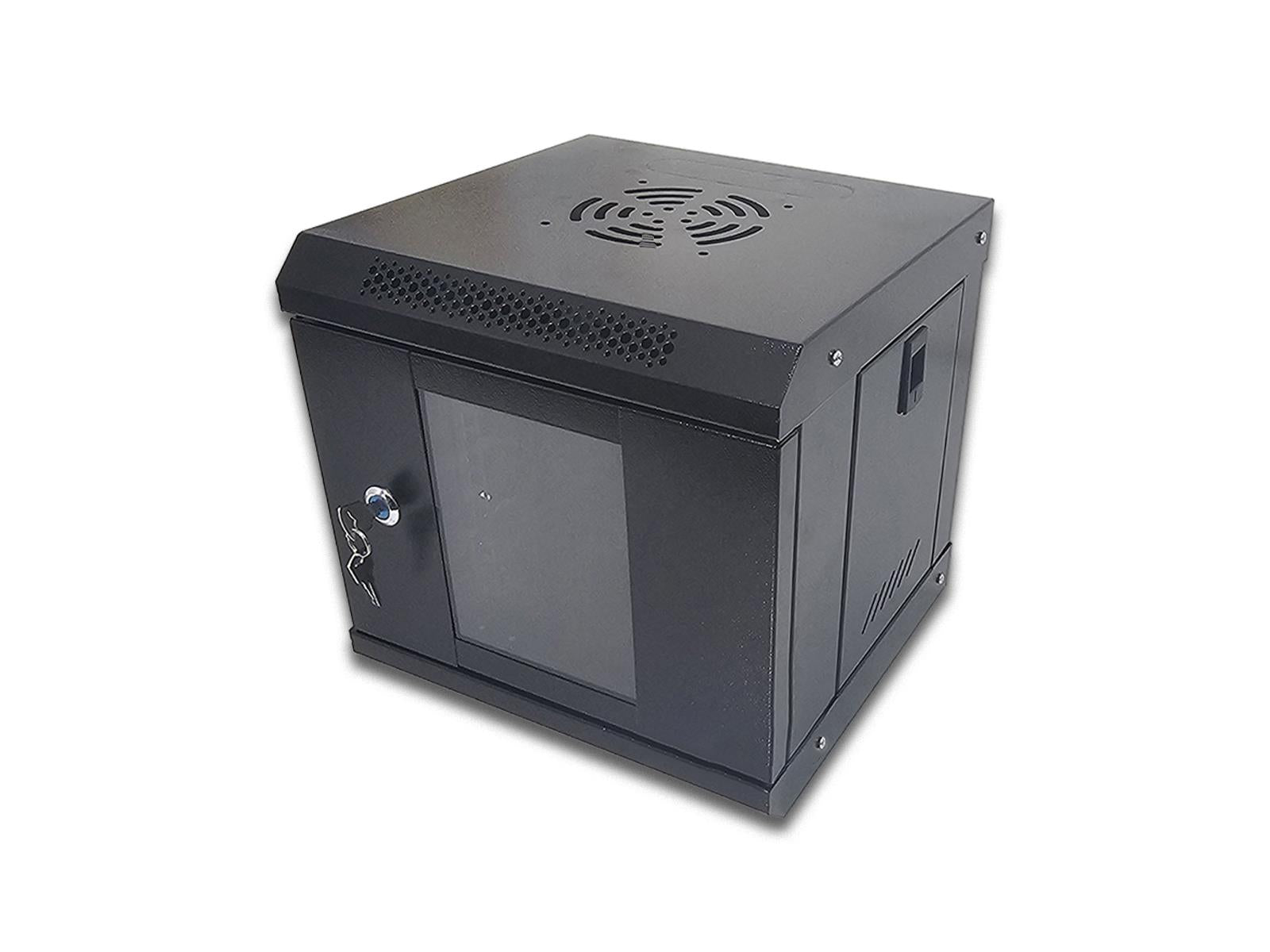 6U Half Rack Data Cabinet - 10" Wall Mount Server Rack with Shelf & Lock | 300mm Depth