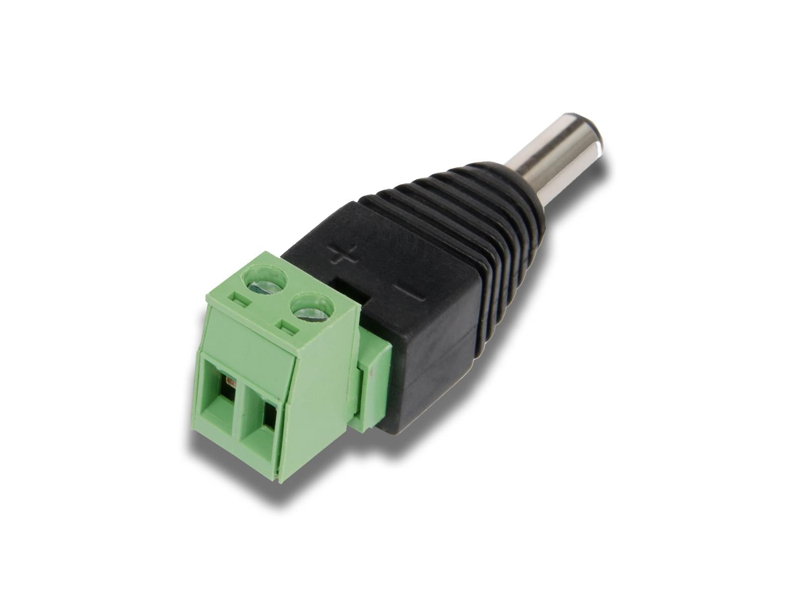 Male DC 5.5 x 2.1mm Plug to Screw Terminal Block Adapter