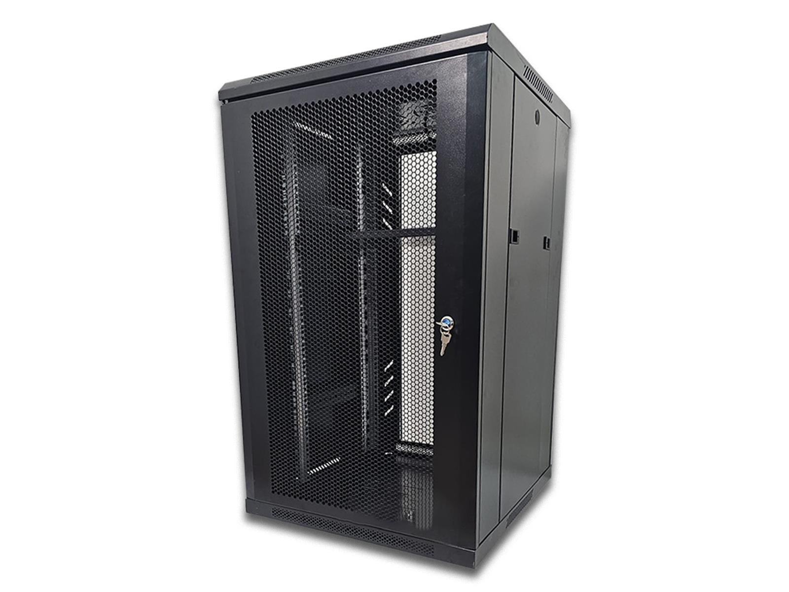20U Network Cabinet - Lockable 19" Server Rack with Shelf, Castors & Glass Door | 600mm Deep