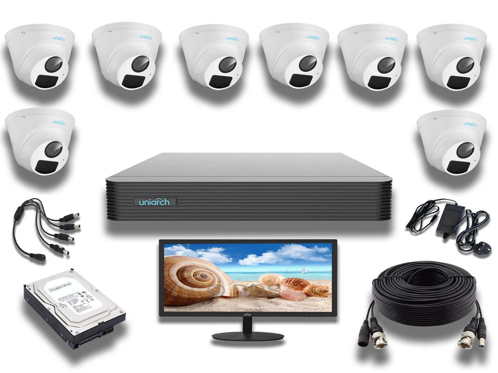 UniArch 8 Channel DVR CCTV System | 5mp Cameras | DIY Friendly Kit