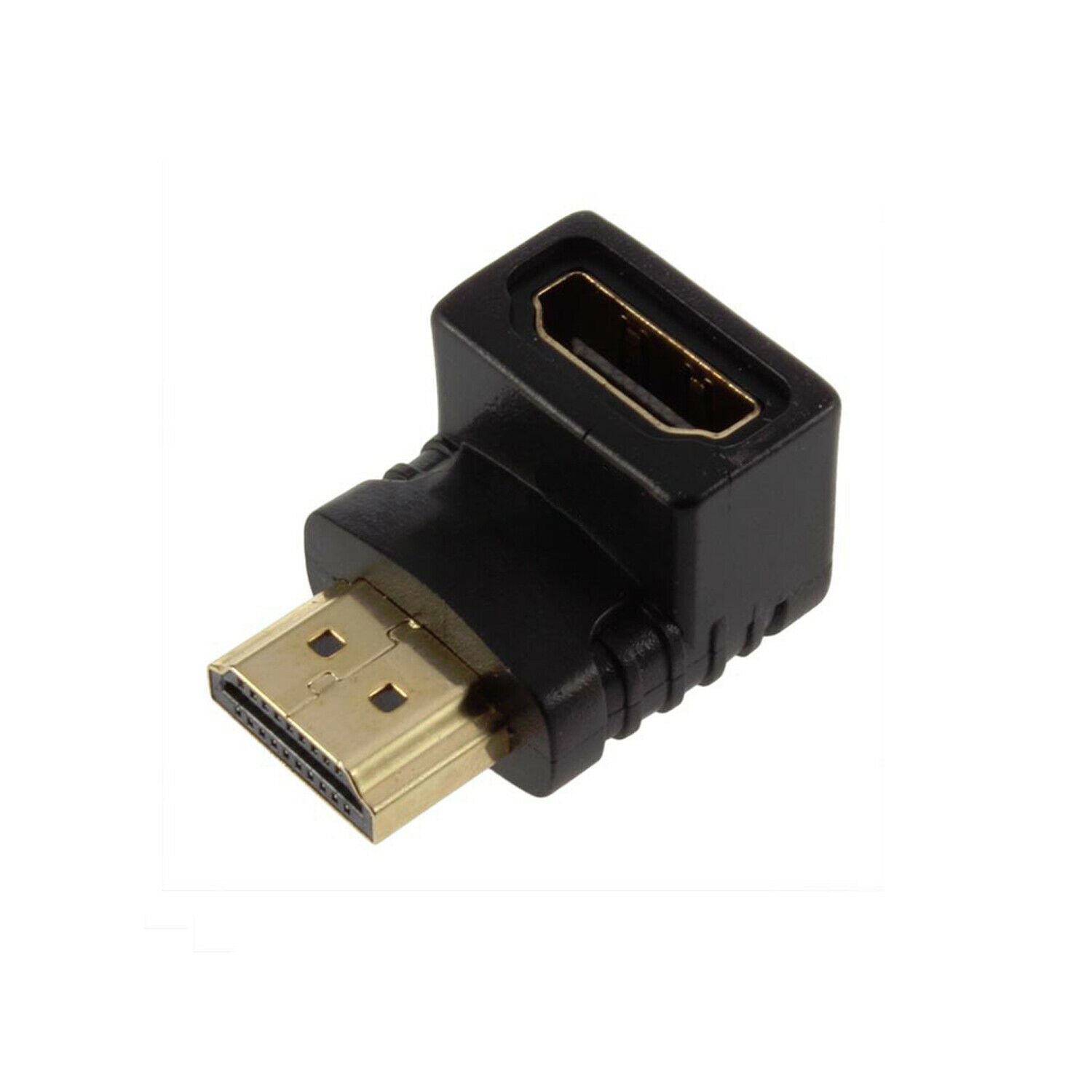 Right Angled HDMI Female to HDMI Male Non Swivel Gold Plated Adapter