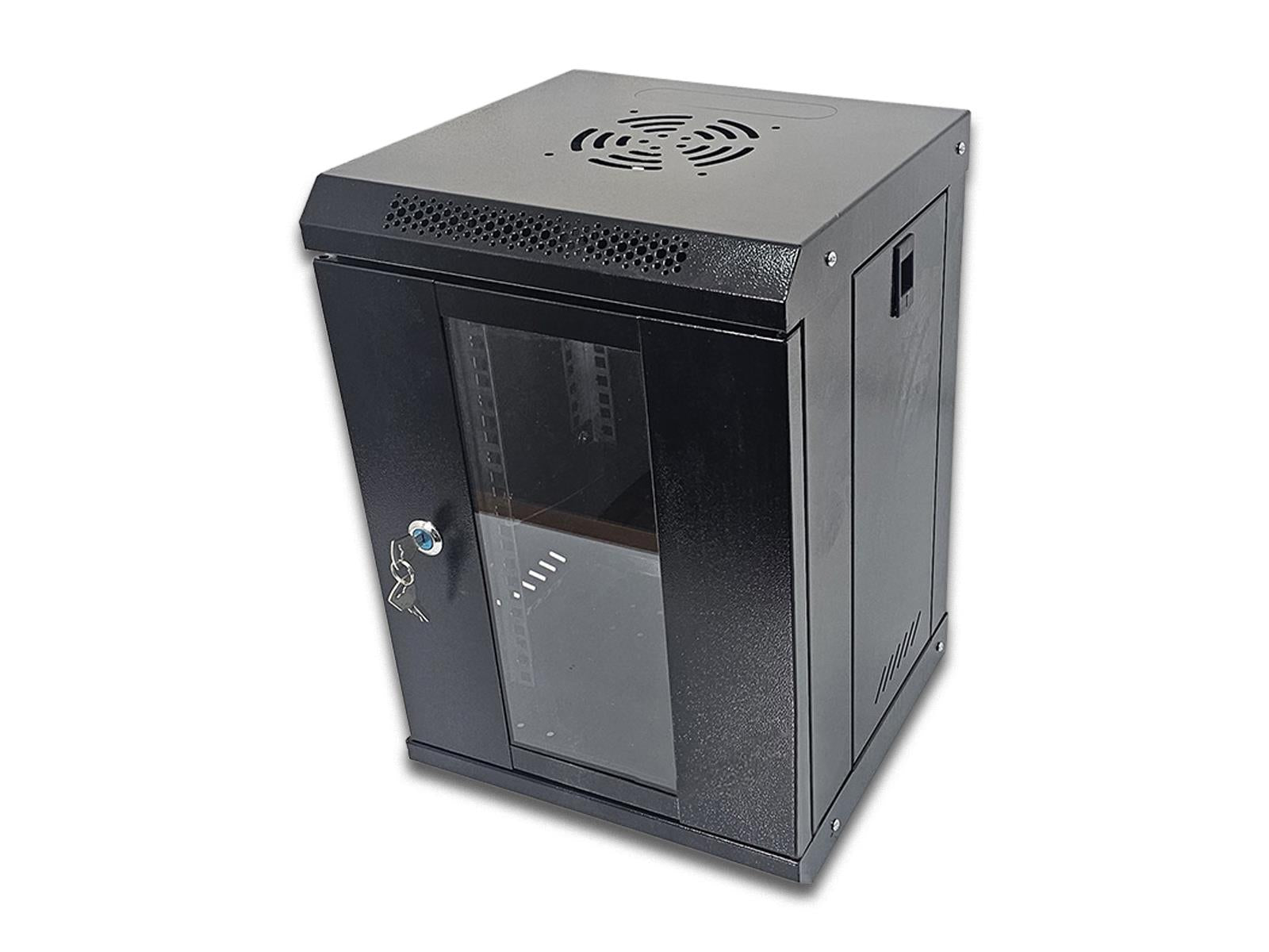 9U Rack Mount Cabinet - 10" Wall Mount Server Cabinet with Glass Door | Compact 300mm Depth