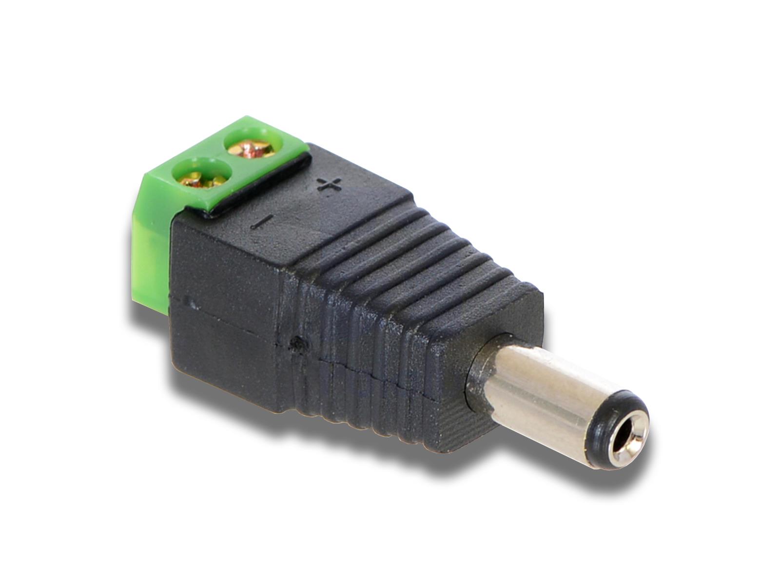 Male DC 5.5 x 2.1mm Plug to Screw Terminal Block Adapter