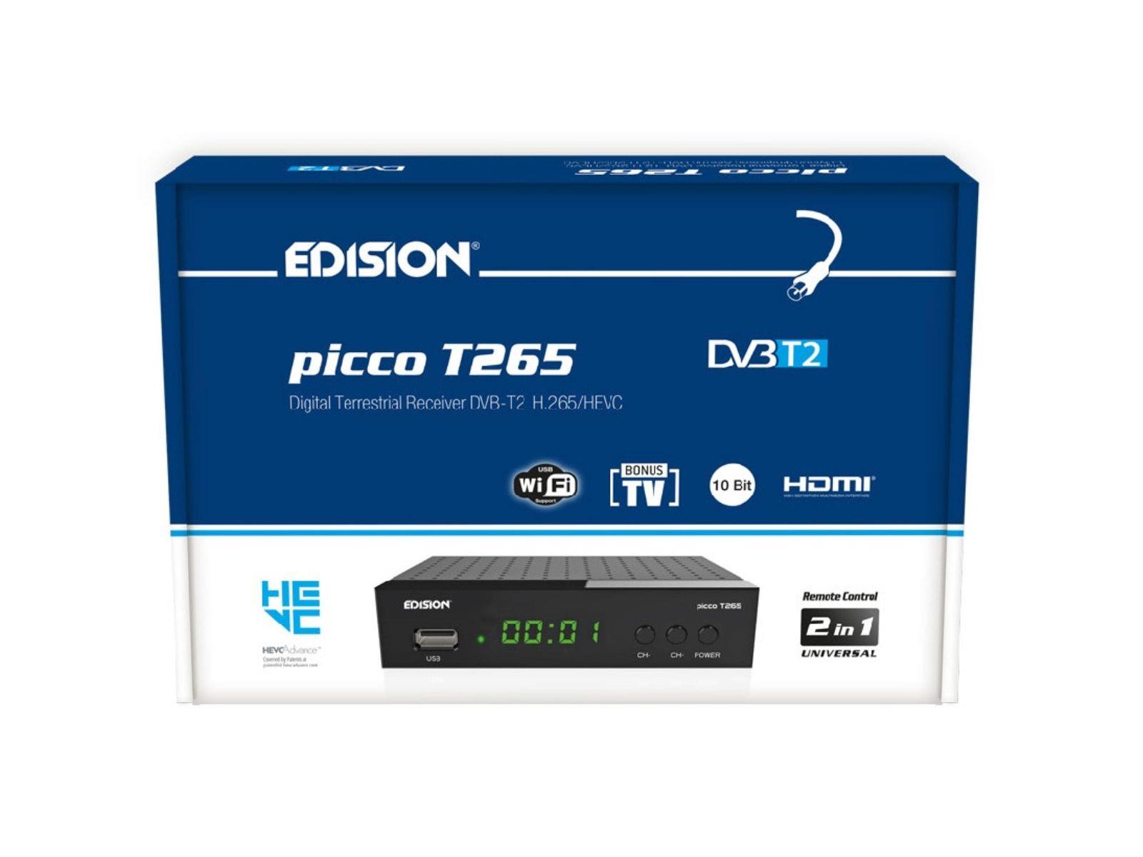 Edision™ Picco T2 DVB-T2 Receiver | Multimedia Playback